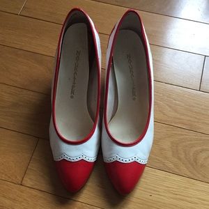 Vintage red and white heels